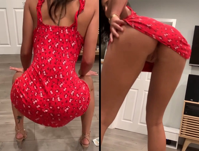 A youtuber Amanda Trivizas mostrando tudo no OnlyFans dançando de forma sensual.