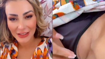 Andressa Urach fazendo um vídeo se masturbando.