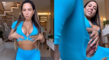 Vídeo da Mulher Melão se masturbando com a bunda grande.