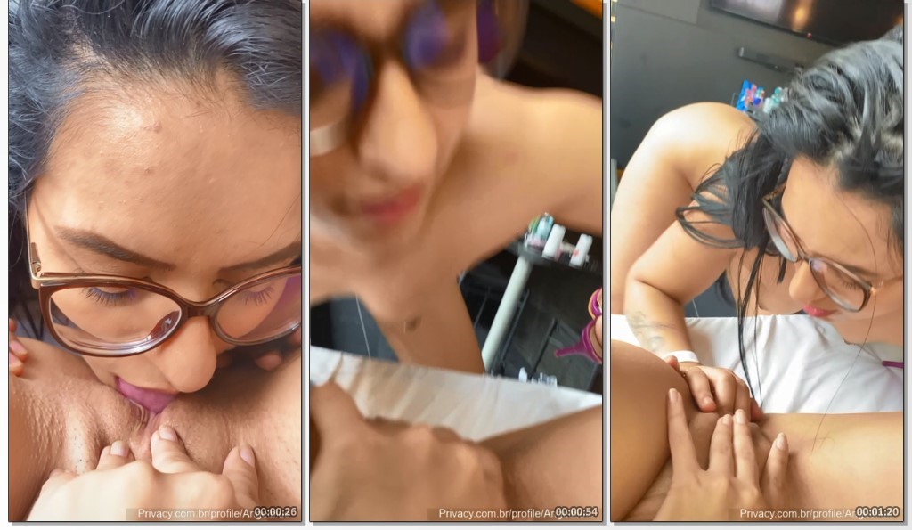 Angelblue, uma das famosas do OnlyFans, deixa sua amiga fazer sexo oral nela durante um dos seus vídeos privados