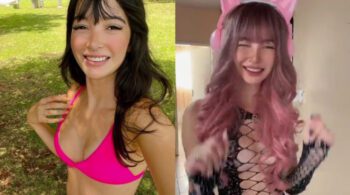 garota famosa do TikTok exibindo sua parte de trás de maneira provocante