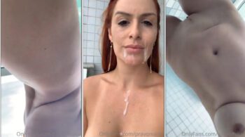 Maisa Pravo com a boca cheia de esperma depois do sexo