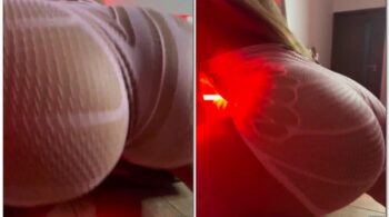 Ani Rocha arrasando numa posição sensual com um short marcando bem o bumbum