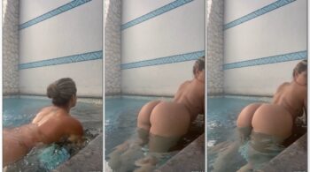 Ani Rocha mostrando tudo de quatro dançando na piscina do hotel