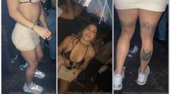 Anne Belotti, famosa do OnlyFans, exibindo os mamilos em evento noturno