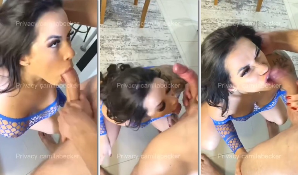 Camila Becker foi flagrada na internet fudendo gostoso oral em um membro avantajado