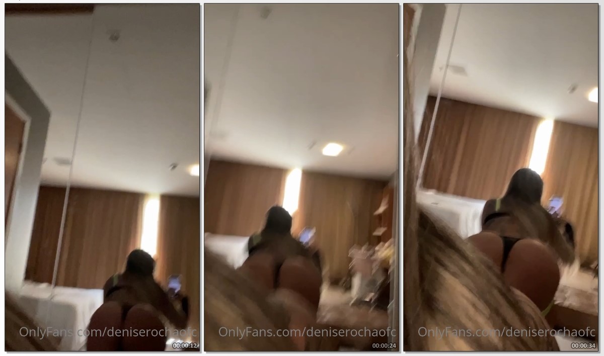 Denise Rocha mostrando a bunda com a calcinha enfiada entre as nádegas