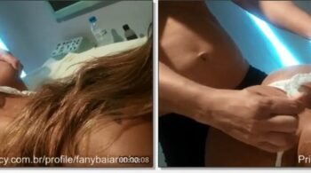 Fany, a famosa baiana do OnlyFans, recebe um carinho especial na sua buceta durante as gravações privadas