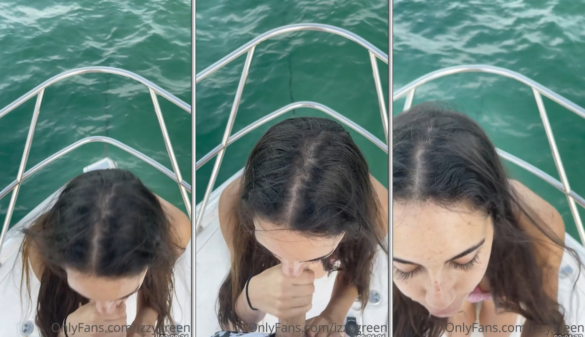 Izzy Green fudendo gostoso oral ao ar livre em um barco