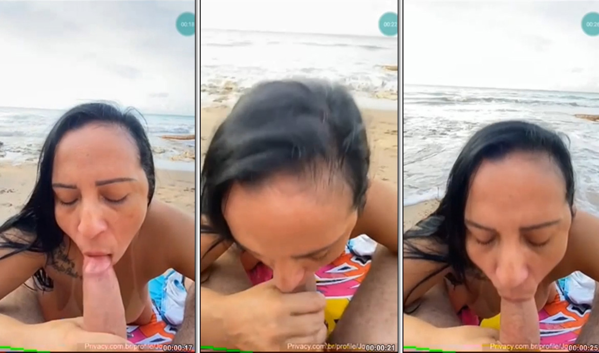 Josyvania fudendo gostoso oral em um cara bem pauzudo à beira da praia