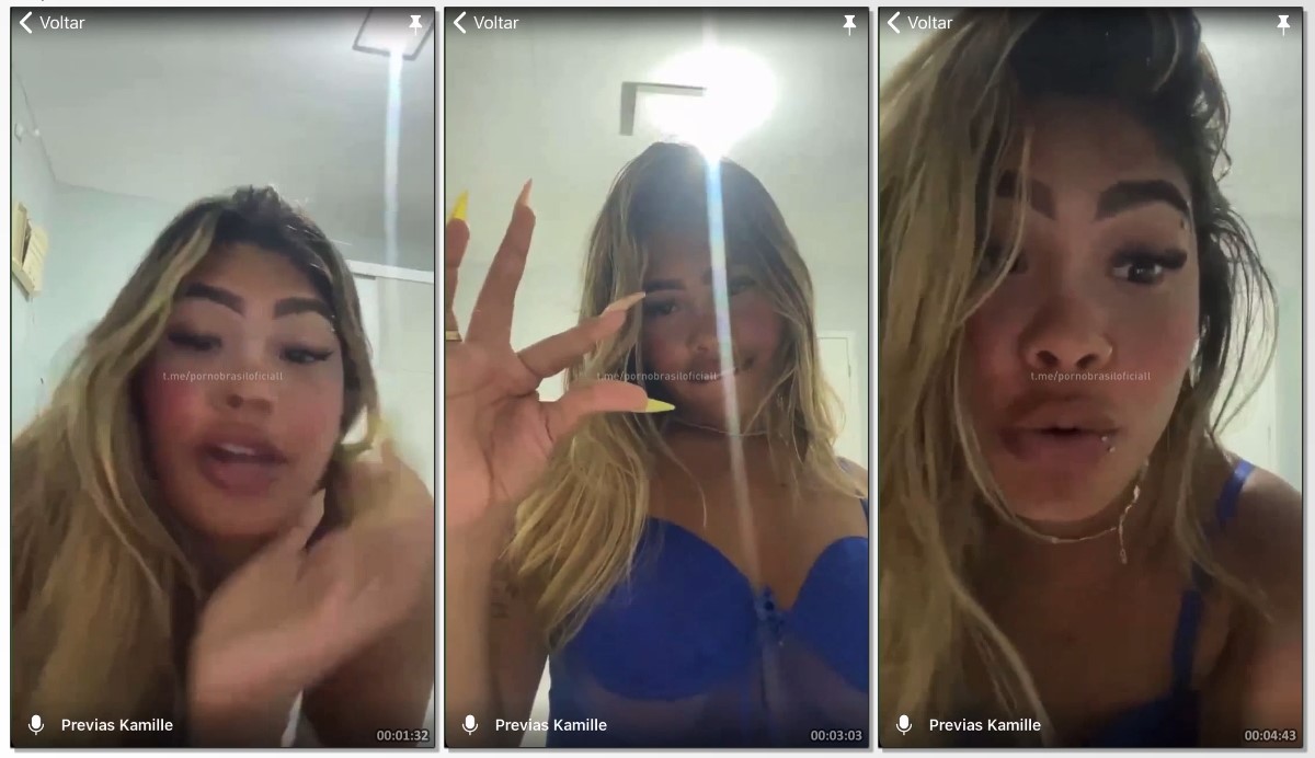 Kamille Dias fazendo um strip e exibindo seu privacy em um live streaming