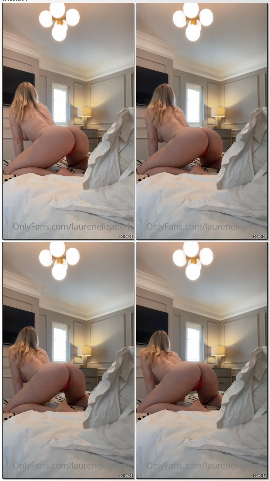 Lauren Elizabeth do Onlyfans em uma pose sensual na cama pedindo um encontro intimista