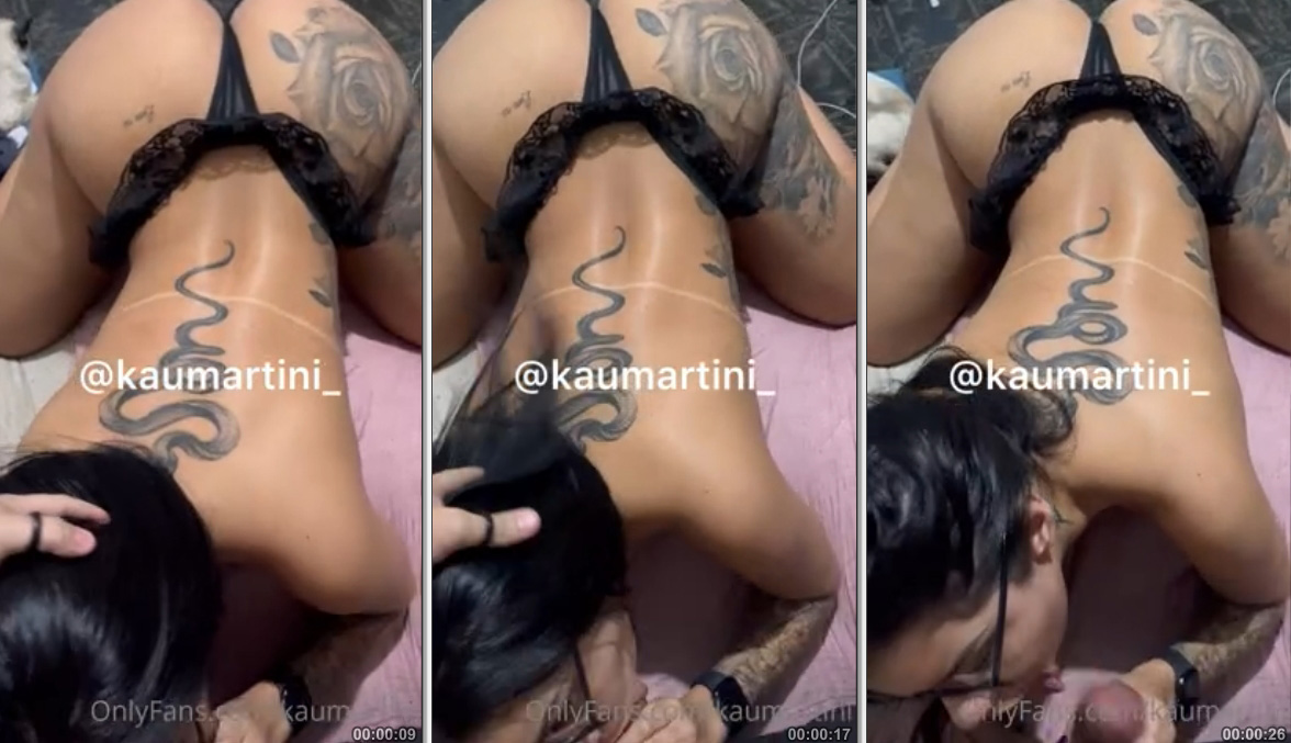 Kau Martini, a famosa morena do OnlyFans, mostrando sua habilidade em vídeos privados