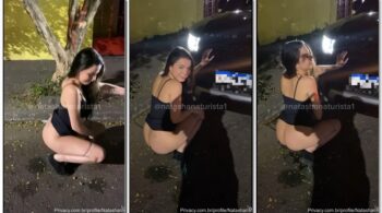 Natasha Naturista foi pega fazendo xixi na rua depois de uma noitada regada a bebidas