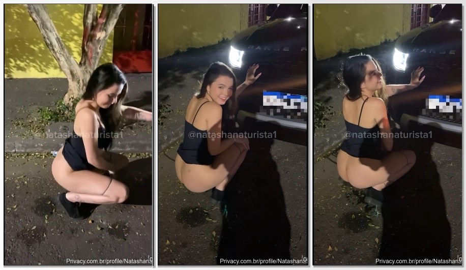 Natasha Naturista foi pega fazendo xixi na rua depois de uma noitada regada a bebidas