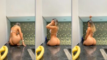 Novinha famosa do OnlyFans, Bruna Iork, mostrando o bumbum empinado sem usar calcinha