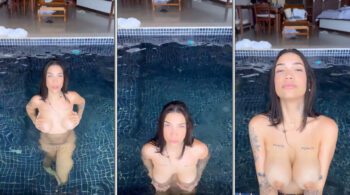 Japa Nordestina arrasa na piscina mostrando os peitos e deixando os caras enlouquecidos