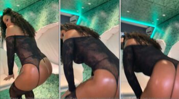 Rosiane Pinheiro arrasando na pista com uma calcinha sensual e saltos altos