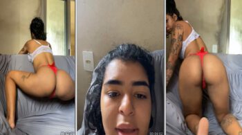 Raiany Keise arrasa com uma calcinha vermelha bem provocante marcando seu bumbum