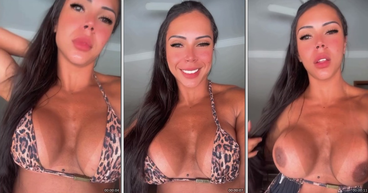 Raquel Rodrigues, influenciadora fitness, posou sensual em um ensaio nu