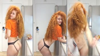 Ruiva fazendo nudez no OnlyFans exibindo sua silhueta incrível