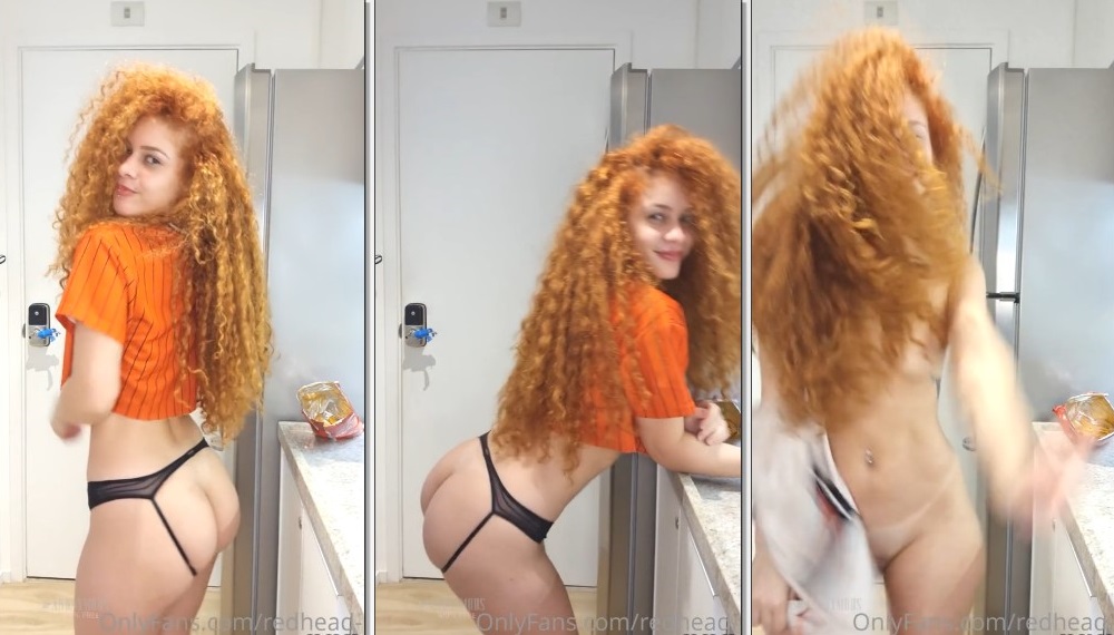 Ruiva fazendo nudez no OnlyFans exibindo sua silhueta incrível