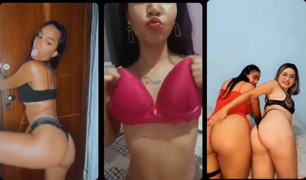 Sarah Ribeiro e sua amiga fazendo um striptease sensual online