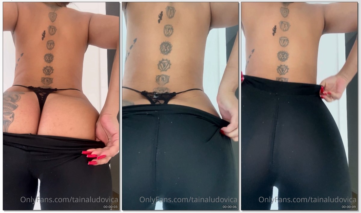 Tainá Ludovica usando um biquíni bem cavado no bumbum