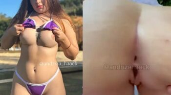 Andriza Haack foi flagrada em um vídeo do Privacy se divertindo sem roupa no meio da natureza