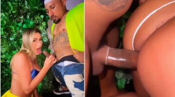 Andressa Urach em cenas quentes com um ator baixinho de atributos avantajados