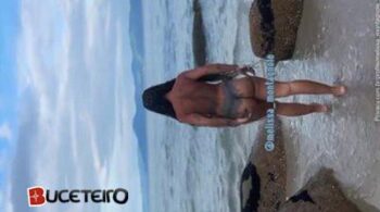 Vídeos da Melissa Montagnole arrasando no TikTok na praia, toda maravilhosa.