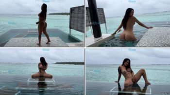 Karol Rosado, a colombiana gostosíssima, foi flagrada se masturbando na piscina com uma bela vista para o mar