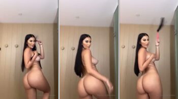 Mikaela Testa, famosa do OnlyFans, em vídeo privado batendo de leve em seu bumbum avantajado