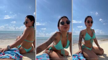 Karol Rosado, famosa do OnlyFans, fazendo um boquete em um turista sortudo à beira-mar