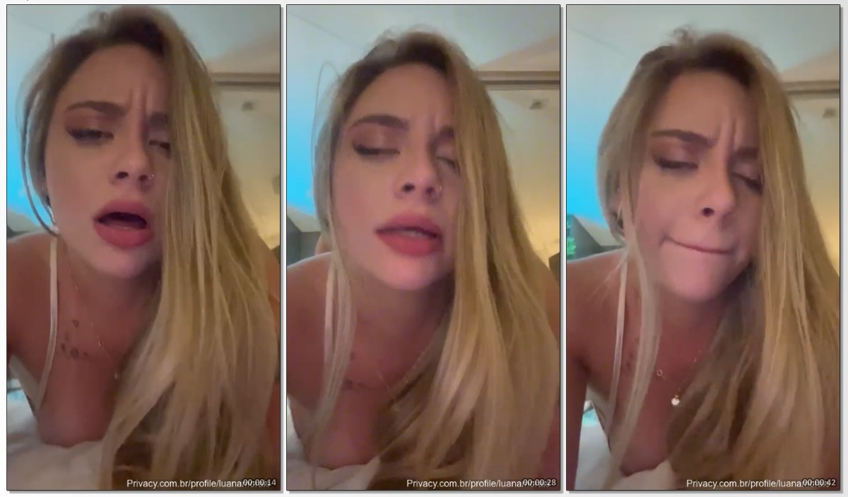 Luana Morais fazendo um vídeo sensual e se divertindo muito