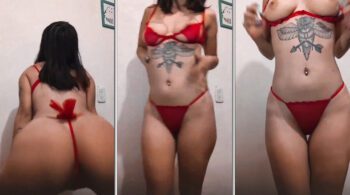 Paola Maldonado rebolando com uma calcinha socada enquanto dança