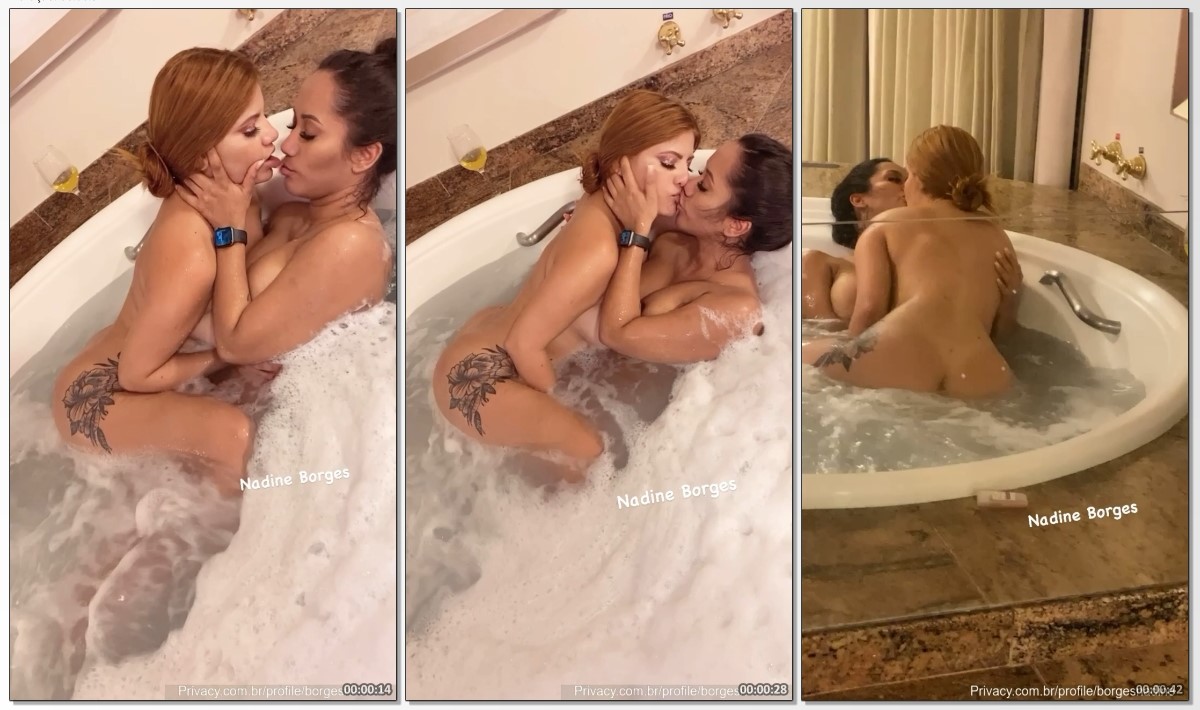 Nadine Borges tem um encontro quente com uma ruiva sensual em um motel