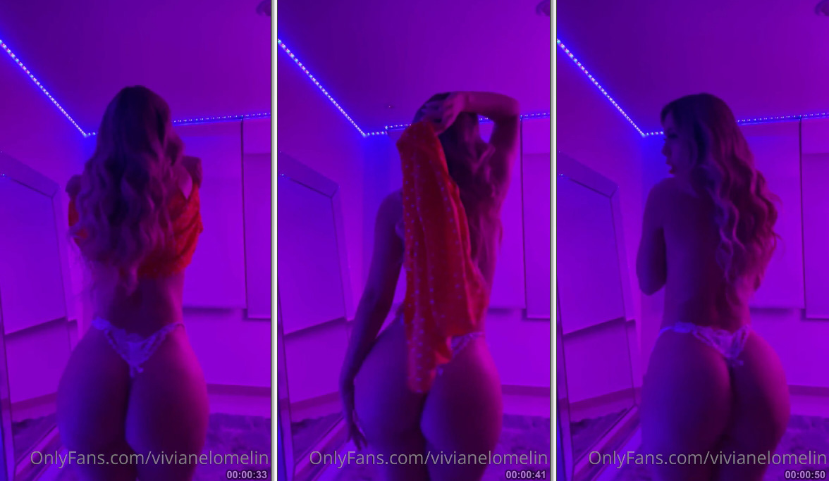 Estrela do onlyfans Viviane Lomelin faz striptease e dança sensual de calcinha com bundão em destaque