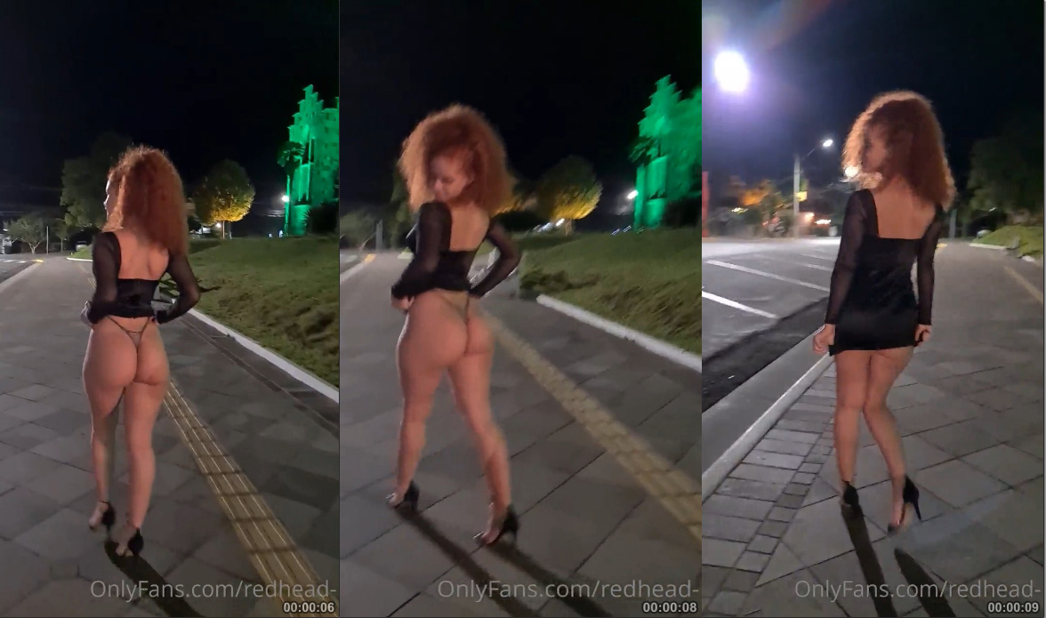 Angel Vinitska foi flagrada em um momento descontraído na praça, usando um vestidinho que deixava sua micro calcinha à mostra