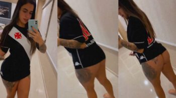A influenciadora do OnlyFans, Paulla Naianna, foi flagrada fazendo um vídeo privado usando apenas a camiseta do Vasco, esbanjando ousadia!