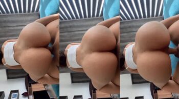 Mulher com bundão grande fazendo um movimento sensual em cima do parceiro