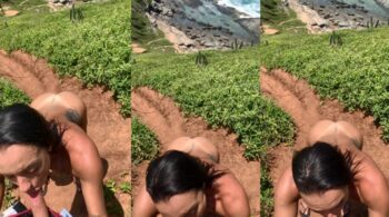 Casal Tk flagrado em momento íntimo na praia de nudismo, com a esposa demonstrando muita desenvoltura ao mimar o maridão