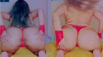 Hauany Araujo exibindo sua calcinha fio dental em uma pose sensual