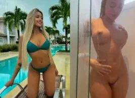 Karlyane Menezes foi flagrada fazendo um vídeo erótico na banheira, mostrando seu corpo e se masturbando