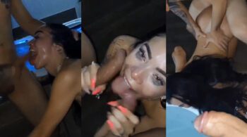 Uma mulher com uma expressão ousada fudendo gostoso oral na beira da piscina do motel