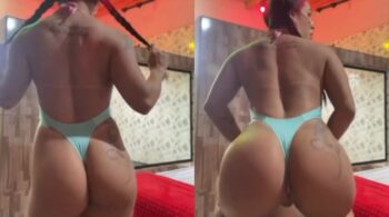 Kaliane Fogaça dançando de forma sensual com sua calcinha apertada_MODEL