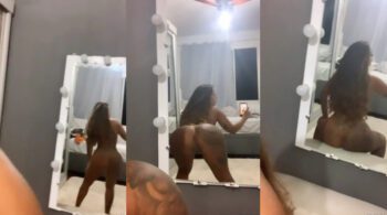 Débora Brasil mostrando toda sua sensualidade em frente ao espelho sem roupa e provocante