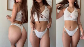 Sophie Raiin é uma jovem atraente com sua calcinha se desfazendo enquanto mostra sua sensualidade