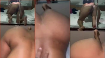 Amanda Luz fudendo gostoso oral em um cara com bunda para cima enquanto estão na frente do espelho