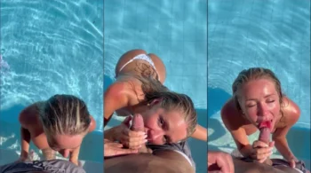 Bonnie Brown fudendo gostoso oral em homem na piscina até ele chegar ao clímax